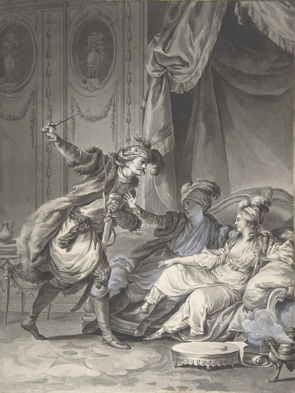 Onlar oradayken amca gelir, ca. 1778. by Jean Michel Moreau