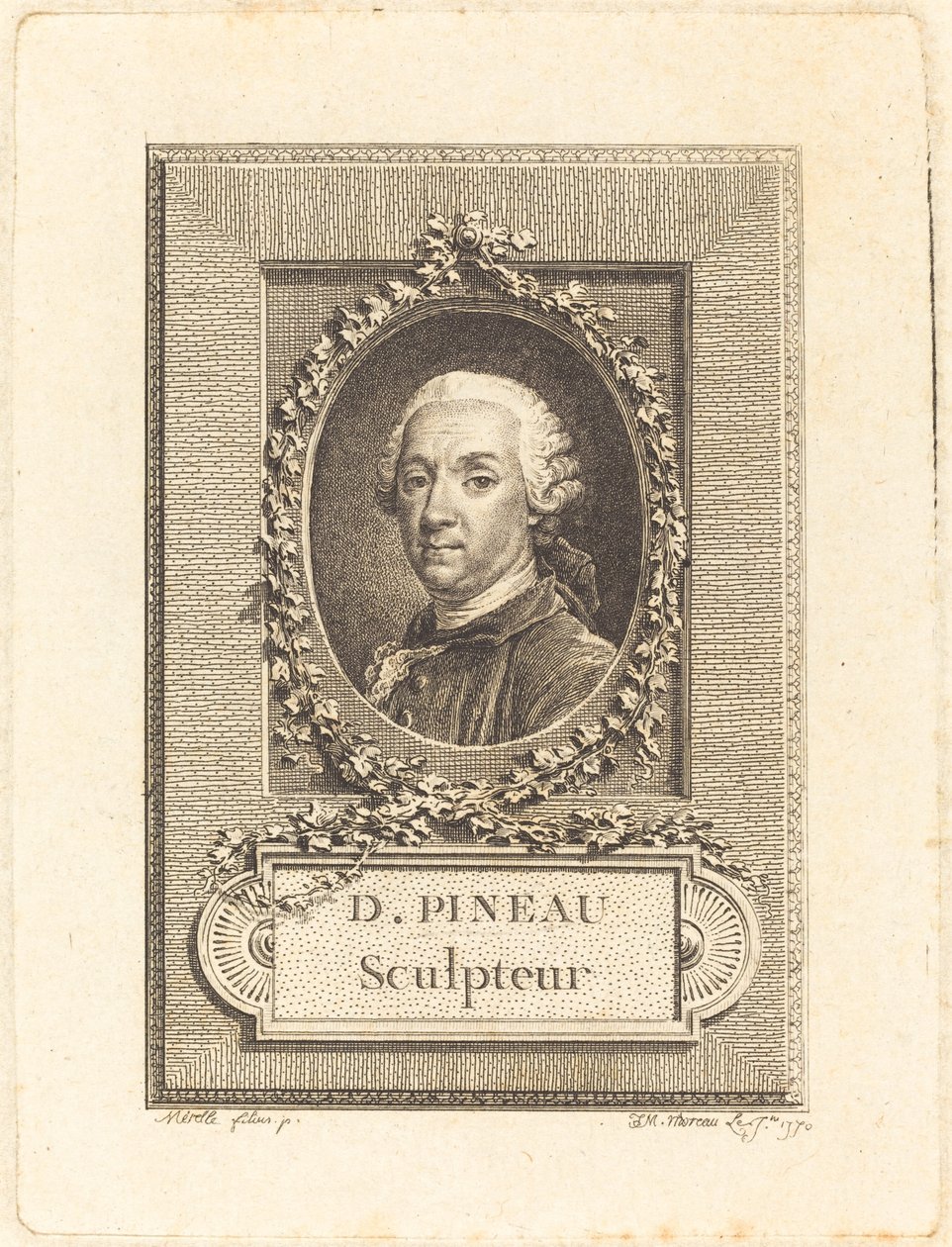 D. Pineau, Heykeltıraş by Jean Michel Moreau after Pierre Paul Merelle