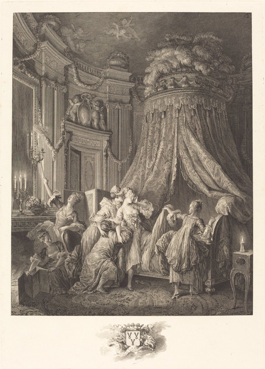 gelinin yatağı by Jean Michel Moreau and Jean Baptiste Blaise Simonet after Pierre Antoine Baudouin