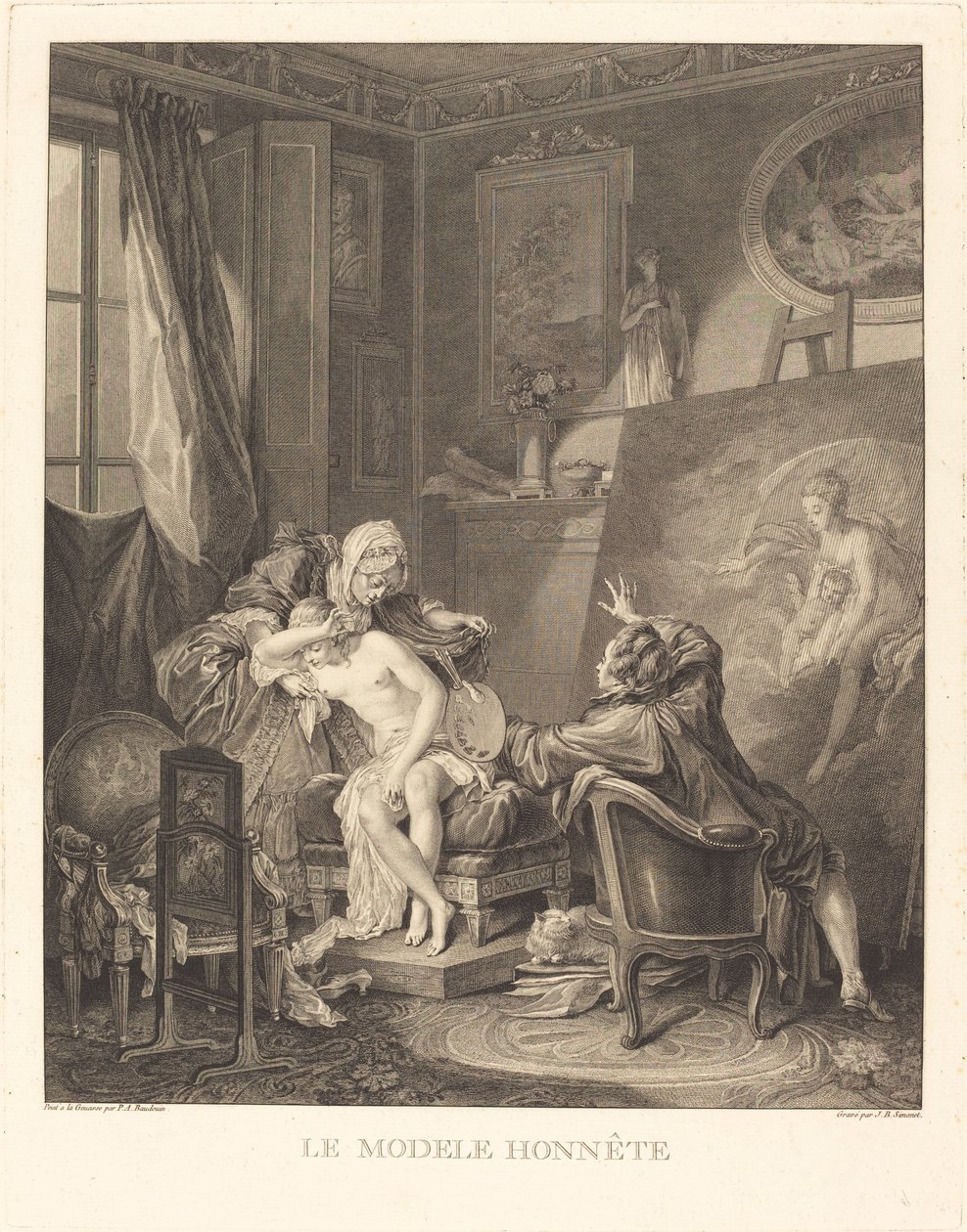 dürüst model by Jean Michel Moreau and Jean Baptiste Blaise Simonet after Pierre Antoine Baudouin
