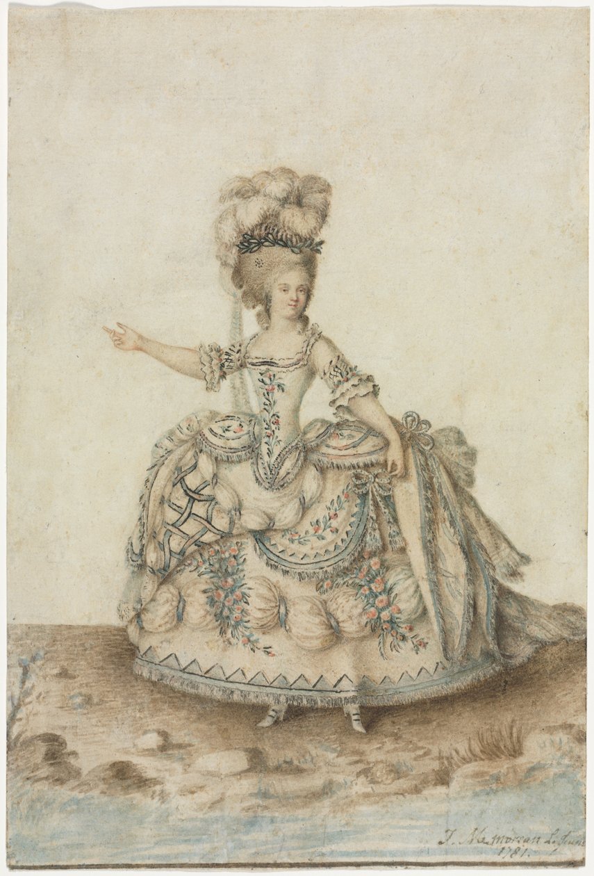 Opera Şarkıcısı İçin Kostüm Çalışması by Jean Michel Moreau le Jeune