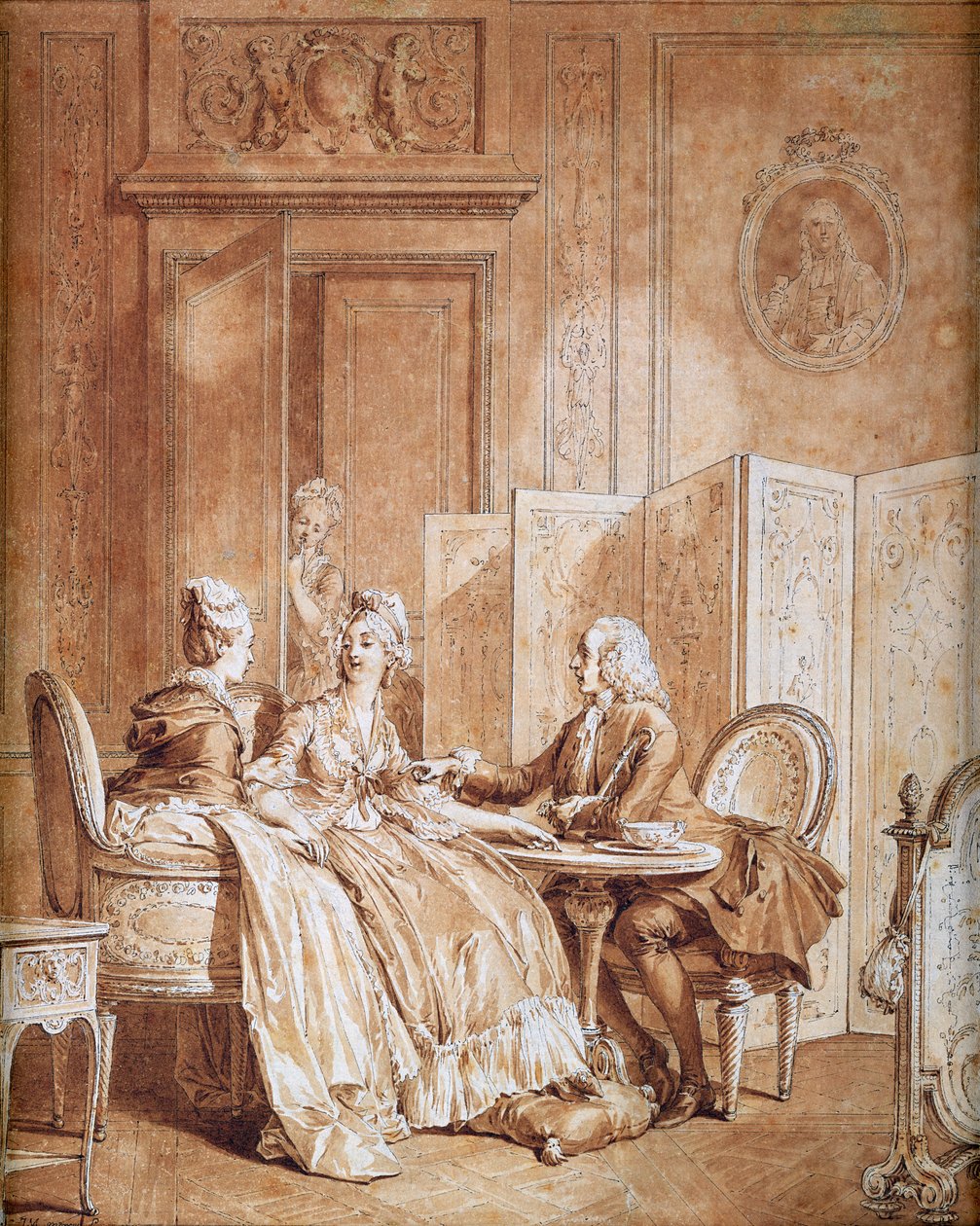 Hamilelik Bildirgesi (ayrıca bkz. 157481) by Jean Michel the Younger Moreau