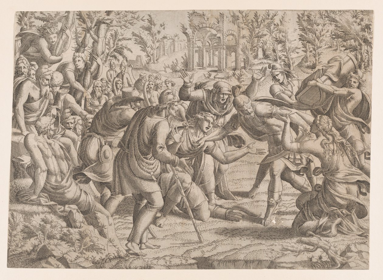 Çobanların Truva Kampına Getirdiği Hain Sinon, 1535-55. by Jean Mignon