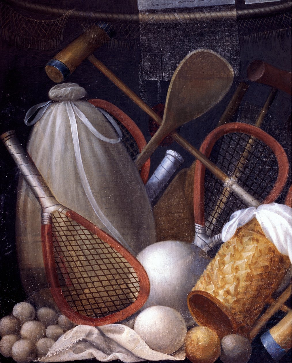 Oyunların Alegorisi, Jean Mosnier (1600-1656) tarafından boyanmış panel. Beauregard Kalesi, Loir-et-Cher, Fransa. by Jean Monier or Mosnier