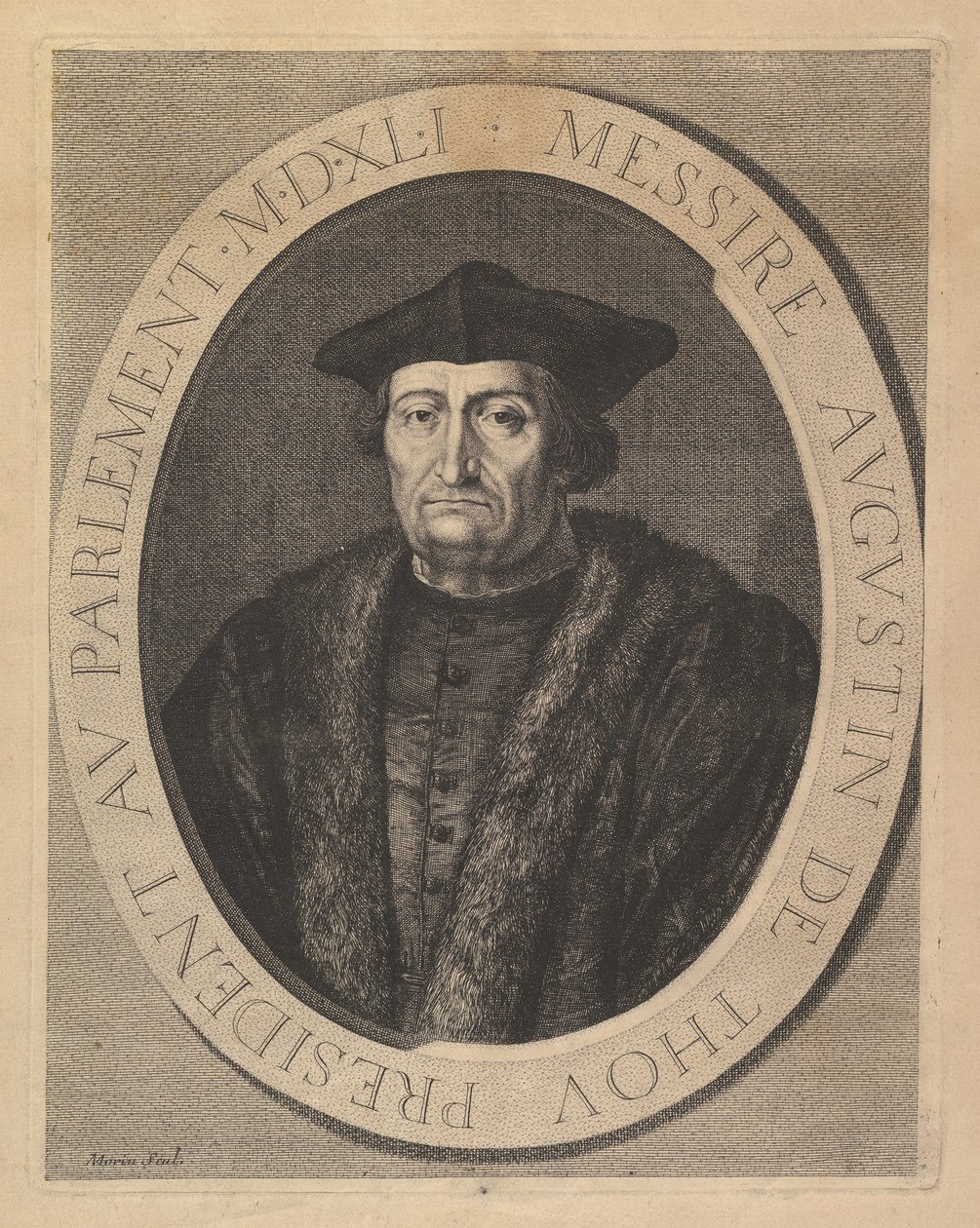 Augustin de Thou, Parlamento Başkanı. by Jean Morin