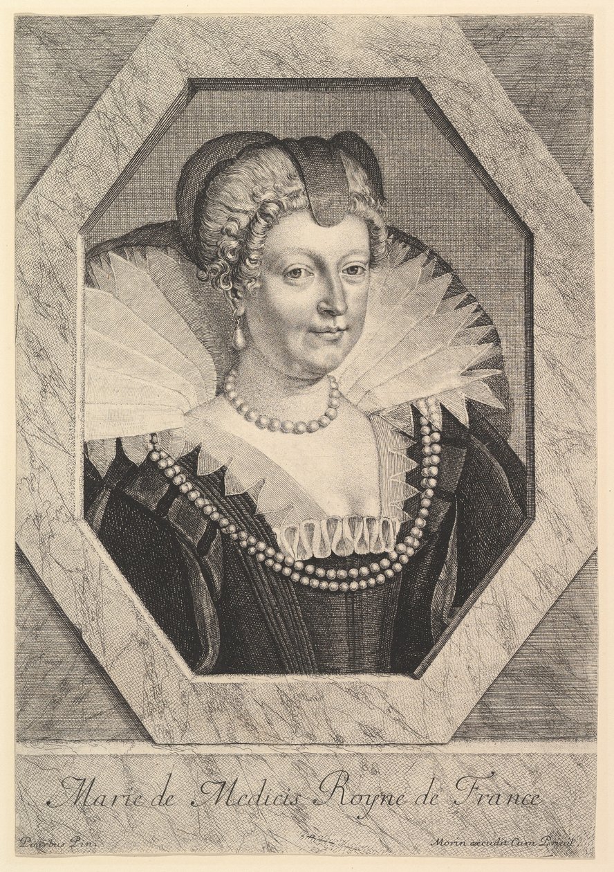 Fransa Kraliçesi Marie de Medici. by Jean Morin
