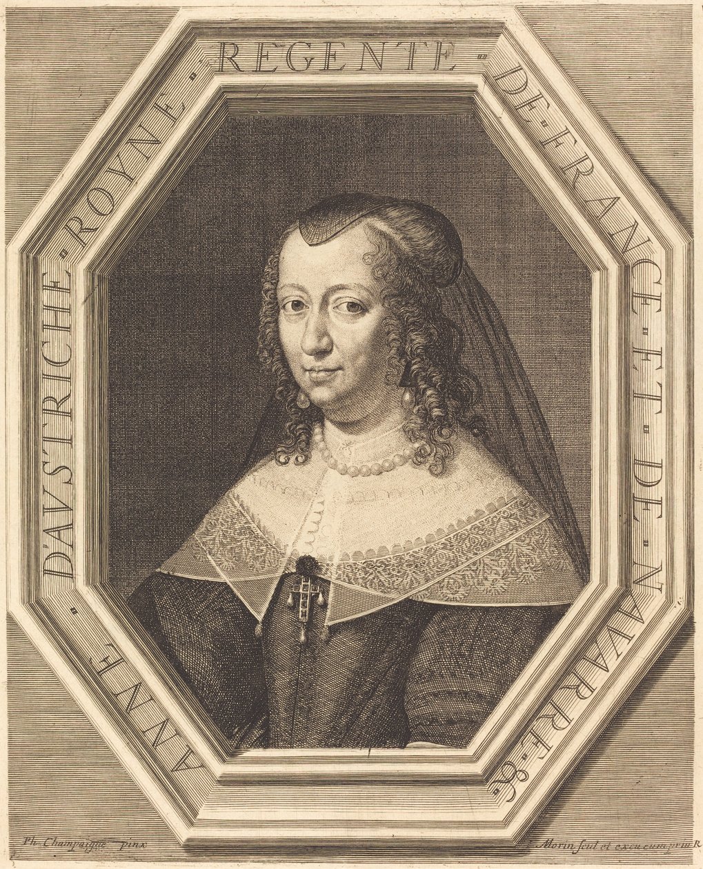 Avusturyalı Anne by Jean Morin after Philippe de Champaigne