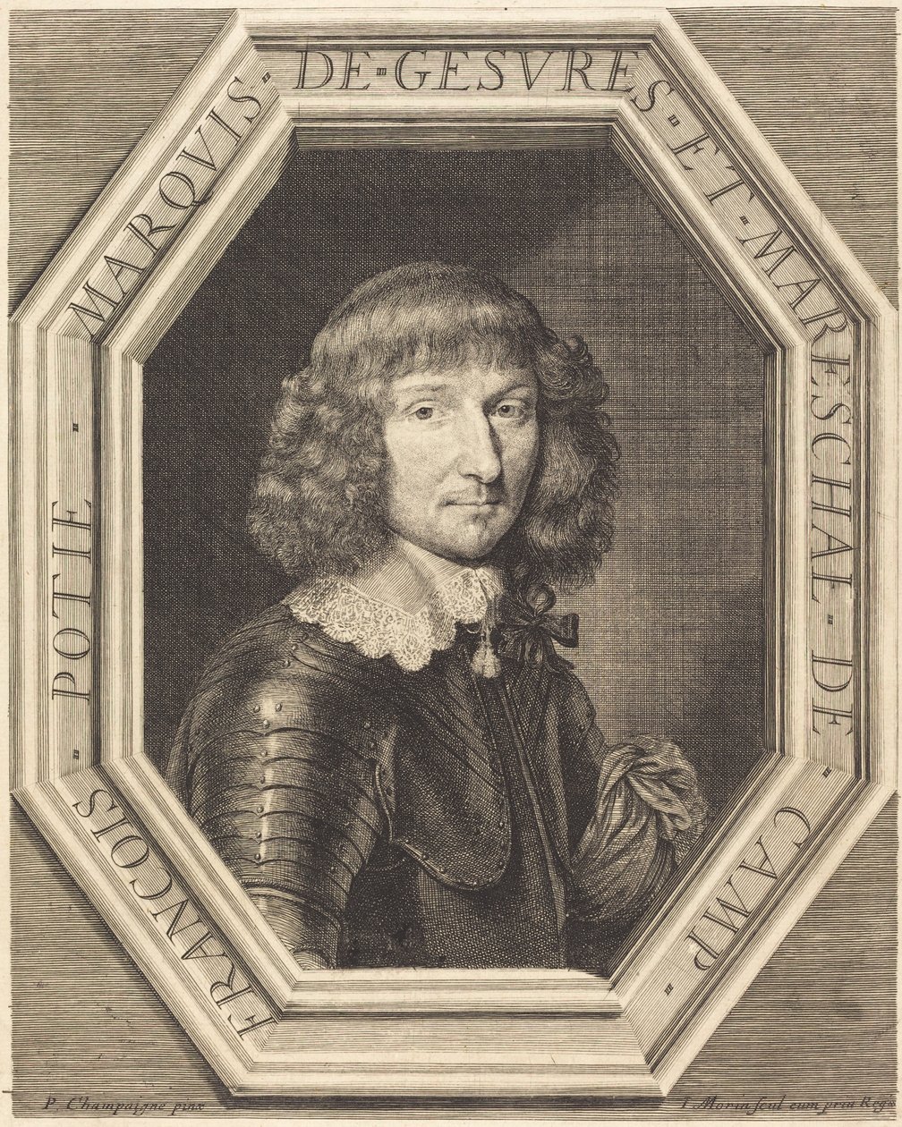 François Potier, Gesvres Markisi by Jean Morin after Philippe de Champaigne