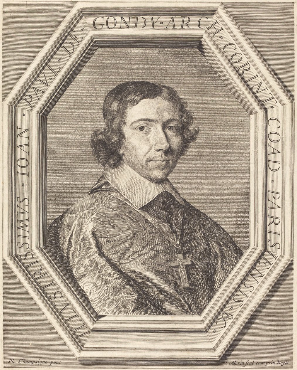 Jean François Paul de Gondy by Jean Morin after Philippe de Champaigne