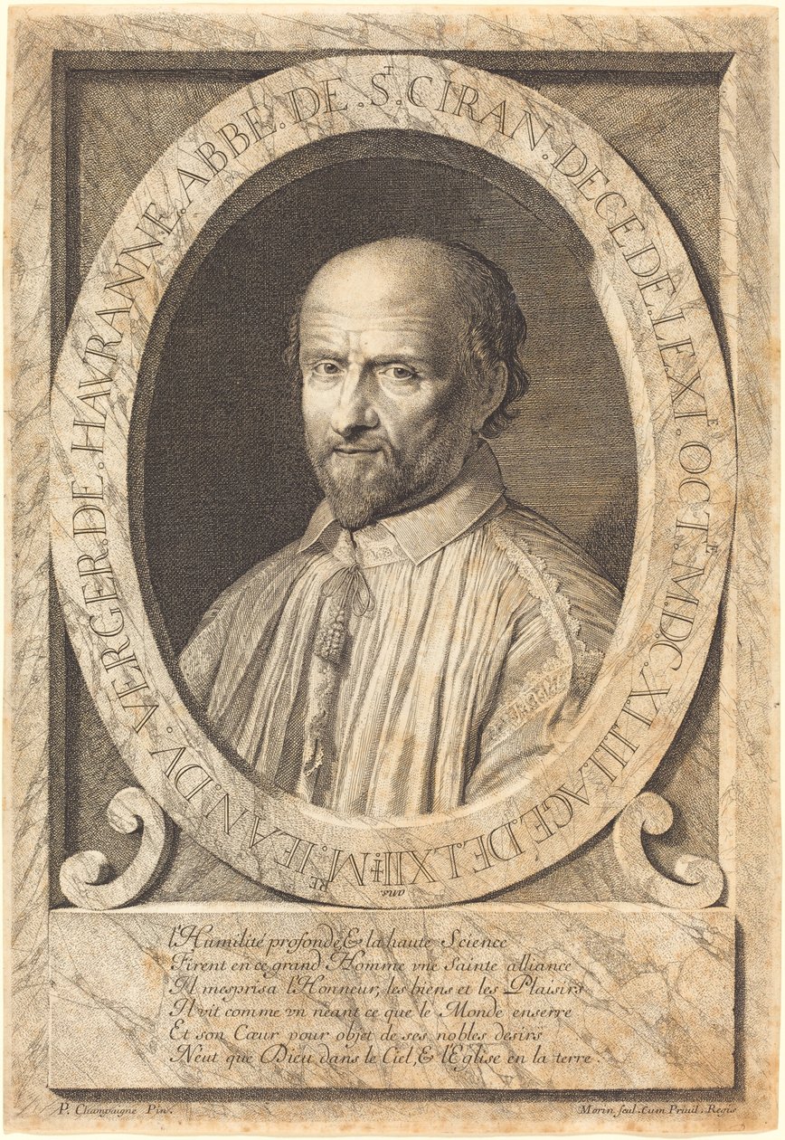 Jean du Verger de Hauranne by Jean Morin after Philippe de Champaigne