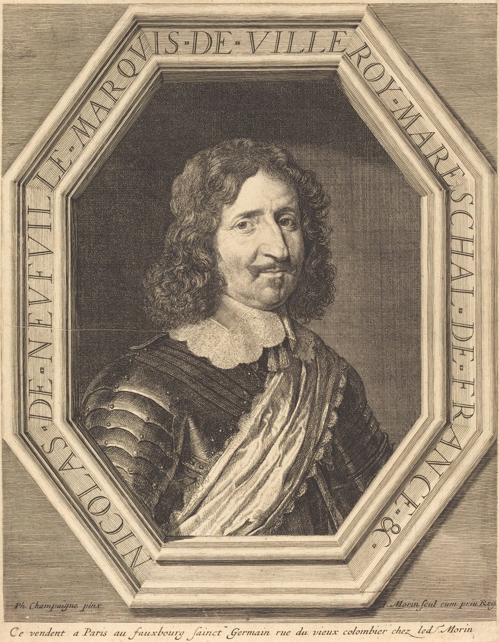 Nicholas de Neufville, Marki de Villeroy by Jean Morin after Philippe de Champaigne