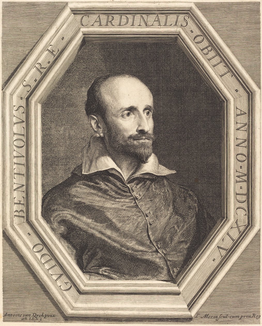 Kardinal Guido Bentivoglio by Jean Morin, after Sir Anthony van Dyck