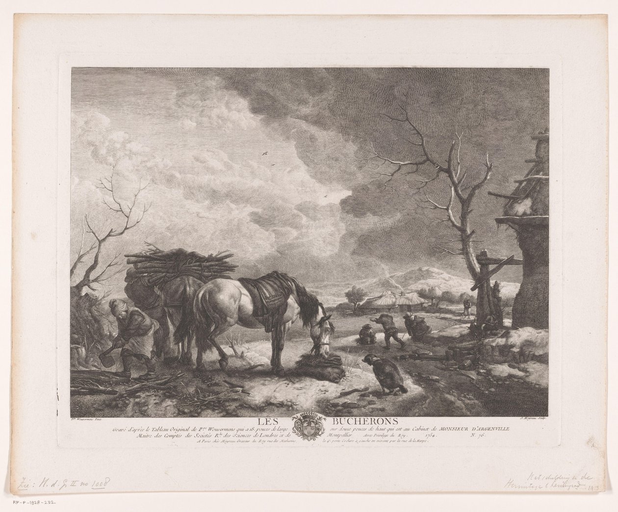 Bir kış manzarasında oduncular Les Bucherons (nesne üzerindeki başlık) Philips Wouwerman