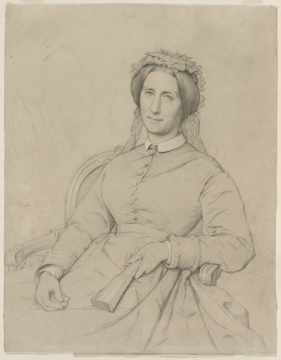 Madam Hippolyte Flandrin Aimée Ancelot, 1869. by Jean Paul Flandrin