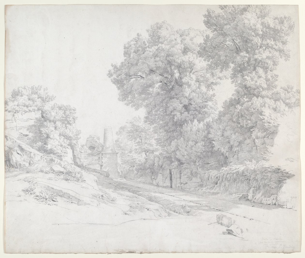 Albano yakınlarındaki Appian Yolu boyunca Oaks by Jean Paul Flandrin