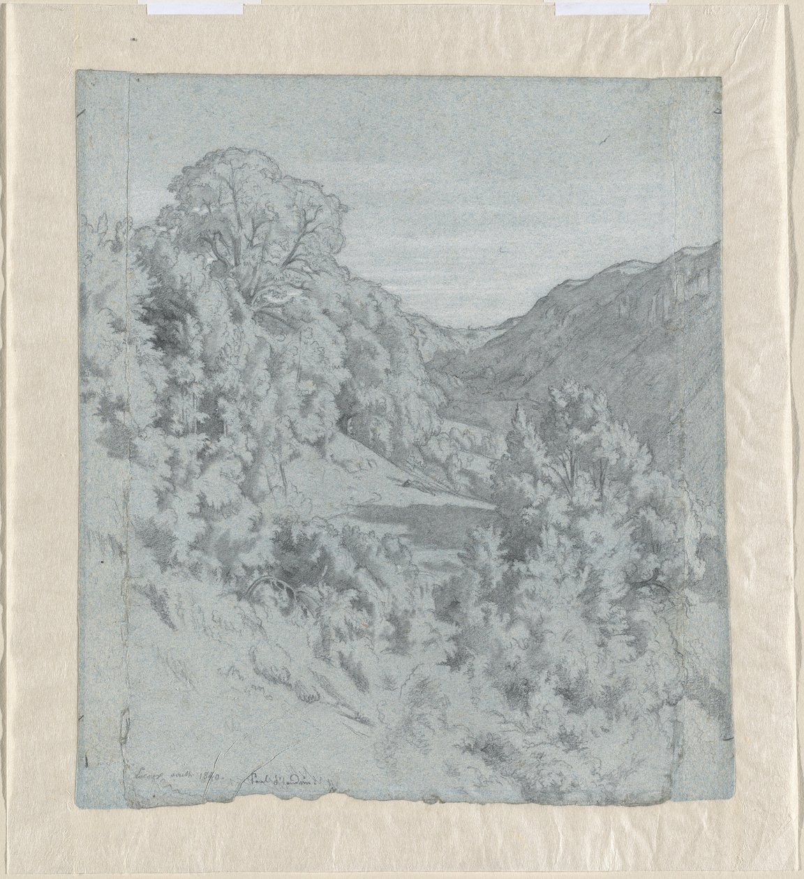 Lacoux yakınlarındaki bir vadide güneşli ağaçlar by Jean Paul Flandrin