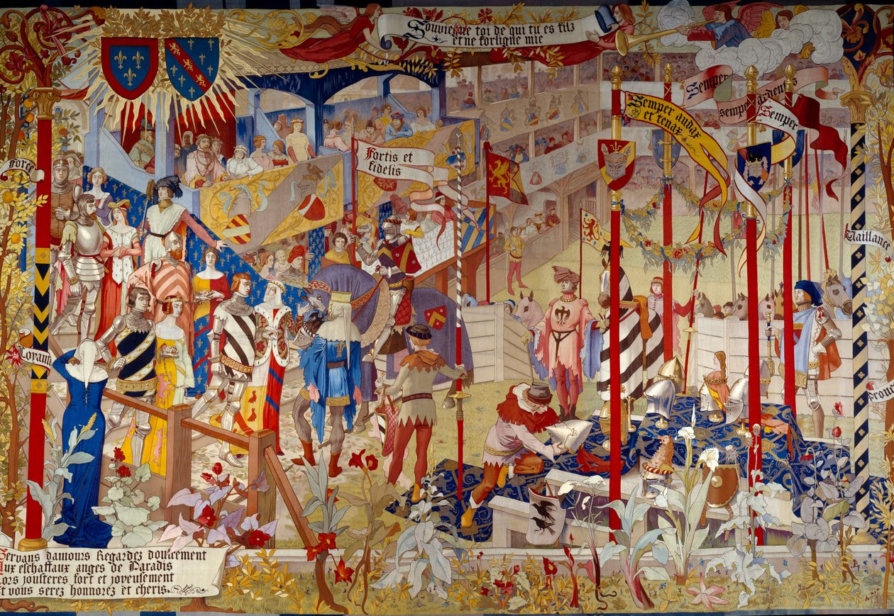 14. yüzyılın sonundaki turnuva sahnesi. Gobelins Gobelins, Paris