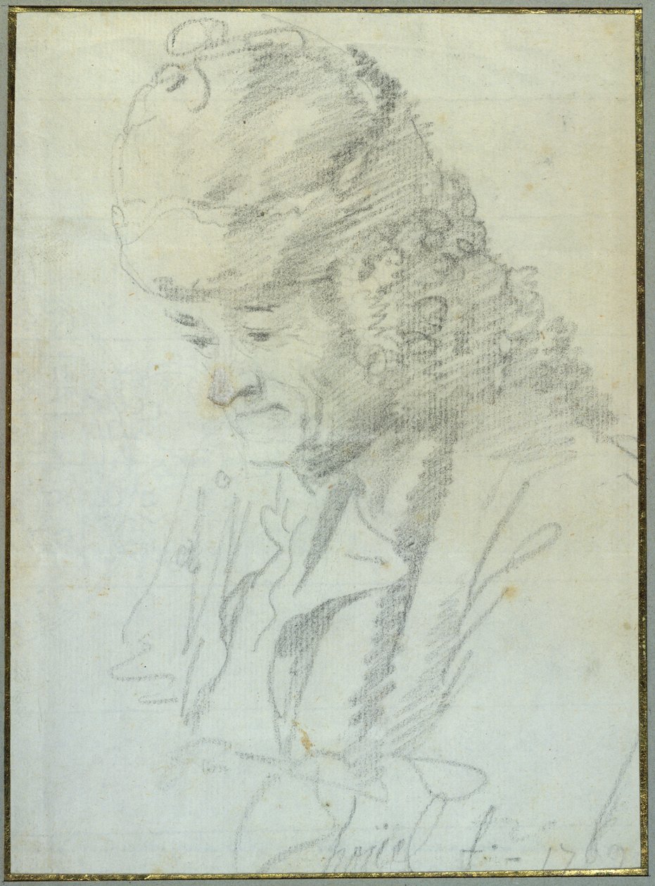 Voltaire (1694-1778) yaşlılıkta, 1769 (kağıt üzerinde mum boya) by Jean Pierre Houel