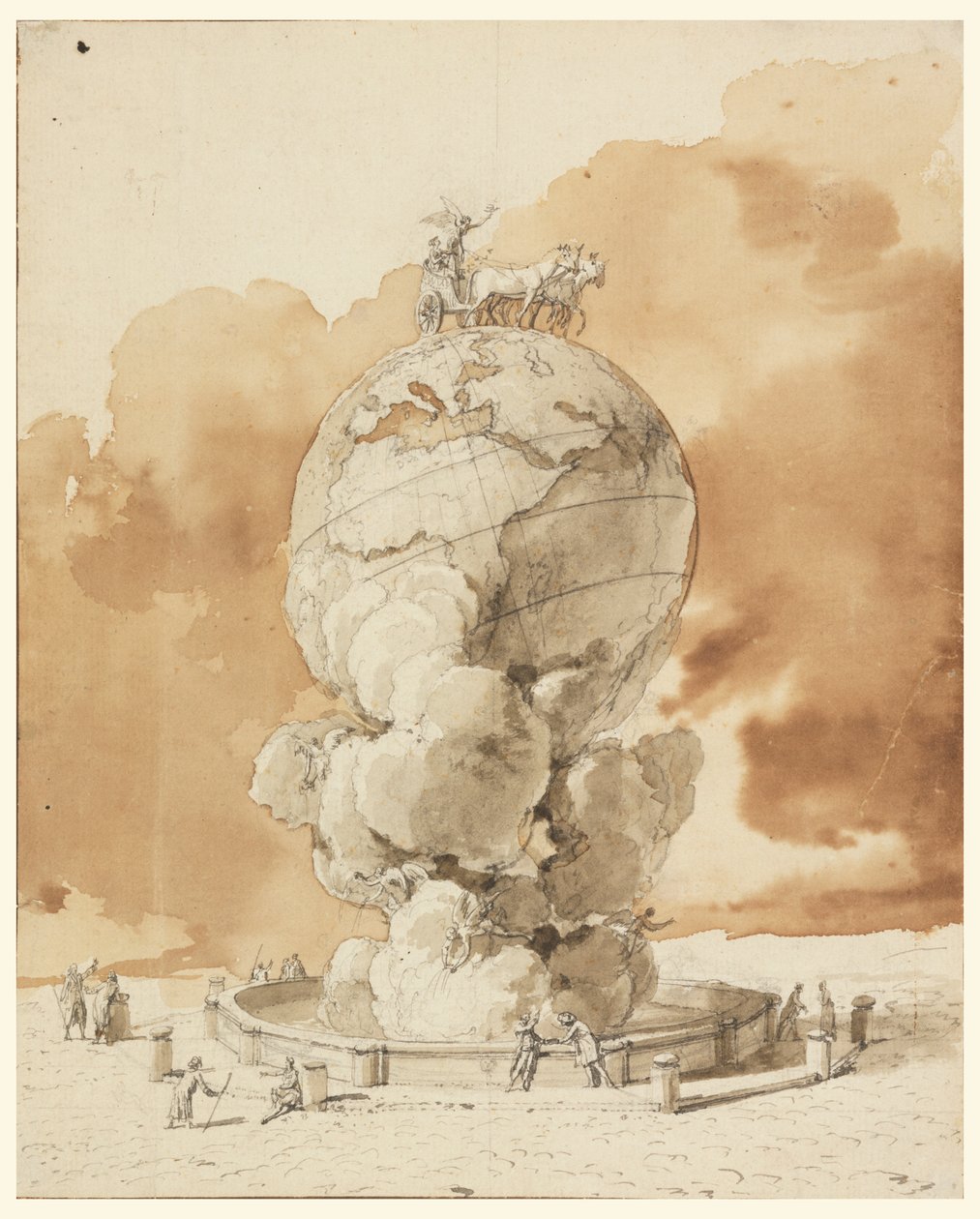 Paris Meydanı'na Dikilecek Bir Kamu Anıtı Tasarımı by Jean Pierre Louis Laurent Houël