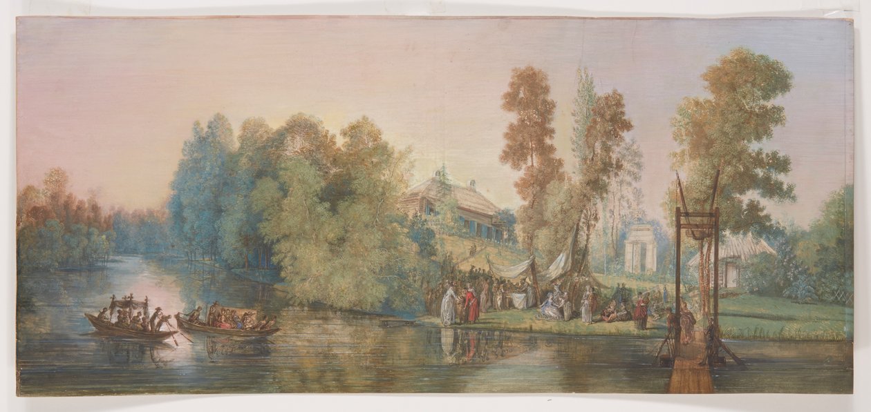 Gallant sahnesi: gölde piknik, 1787 by Jean Pierre Norblin de La Gourdaine