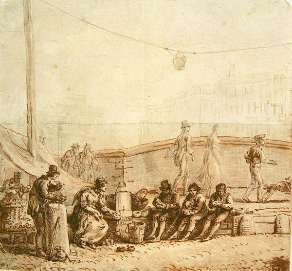 ಪಾಂಟ್-ನ್ಯೂಫ್‌ನಲ್ಲಿ ಕಾಫಿ ಮಾರಾಟಗಾರ, 1819 ಟರ್ಕ್ by Jean Pierre Norblin de La Gourdaine