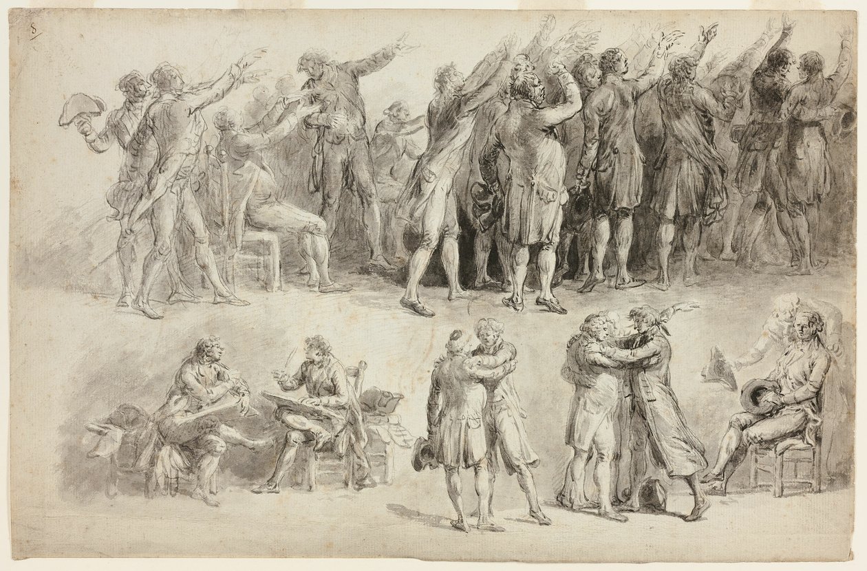 Tenis Kortu Yemini Çalışmaları by Jean Pierre Norblin de La Gourdaine