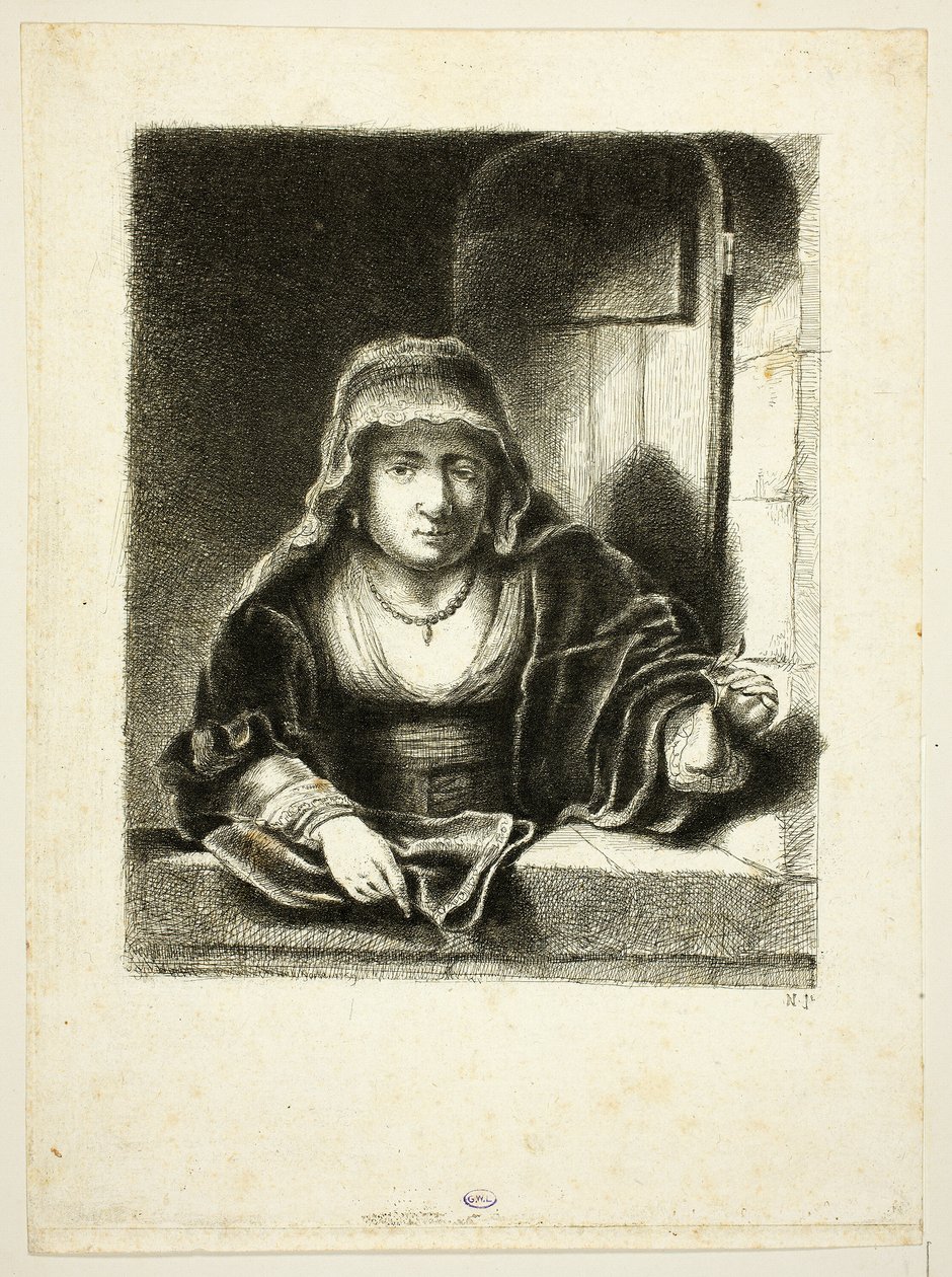Penceredeki Kadın by Jean Pierre Norblin de La Gourdaine