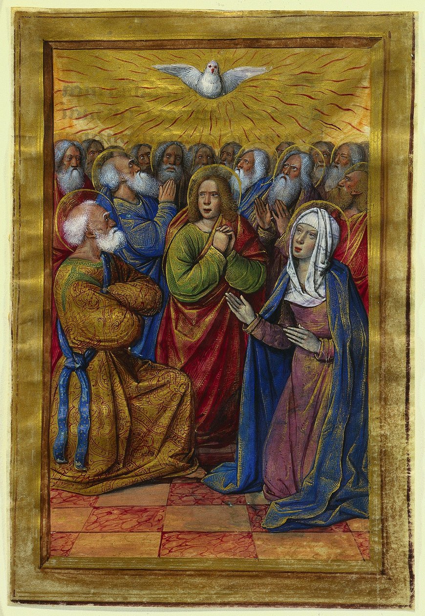 Saatler Kitabından Minyatür: Pentekost, c. 1500. by Jean Poyet