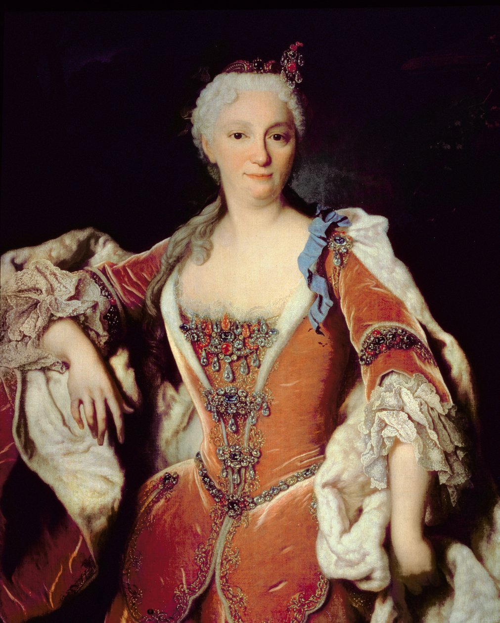 131 0795087/2 Elizabeth Farnese (1692-1766) İspanya Kralı V. Philip'in ikinci karısı portresi (tuval üzerine yağlı boya) by Jean Ranc