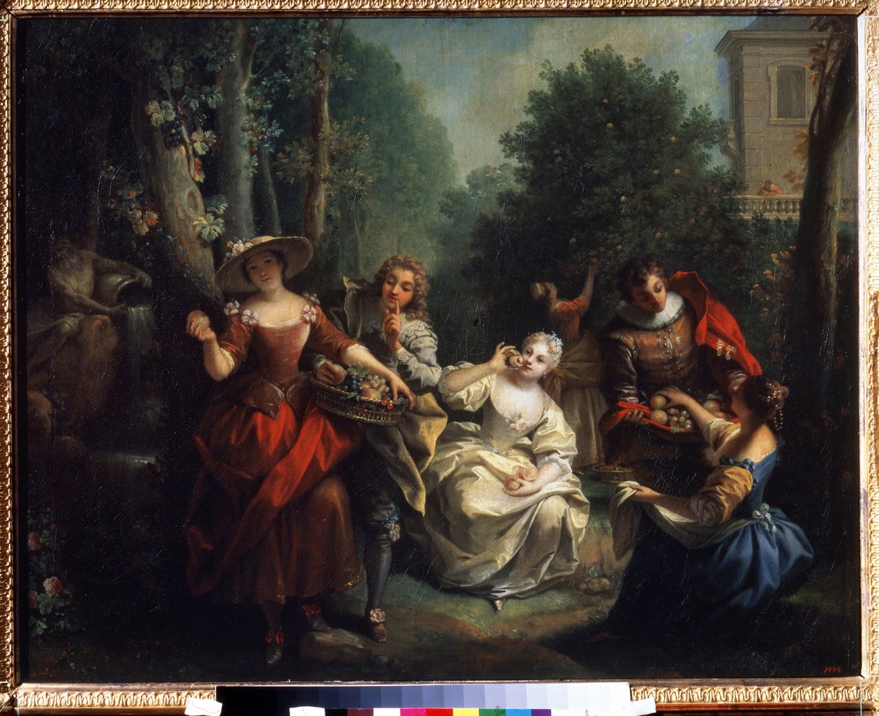 Beş duyu: "Le gut"" (Tat) aristokrasinin gençleri meyve tadıyor. Jean Raoux (1677-1734) 1725-1735 Puşkin Müzesi, Moskova tarafından tablo by Jean Raoux