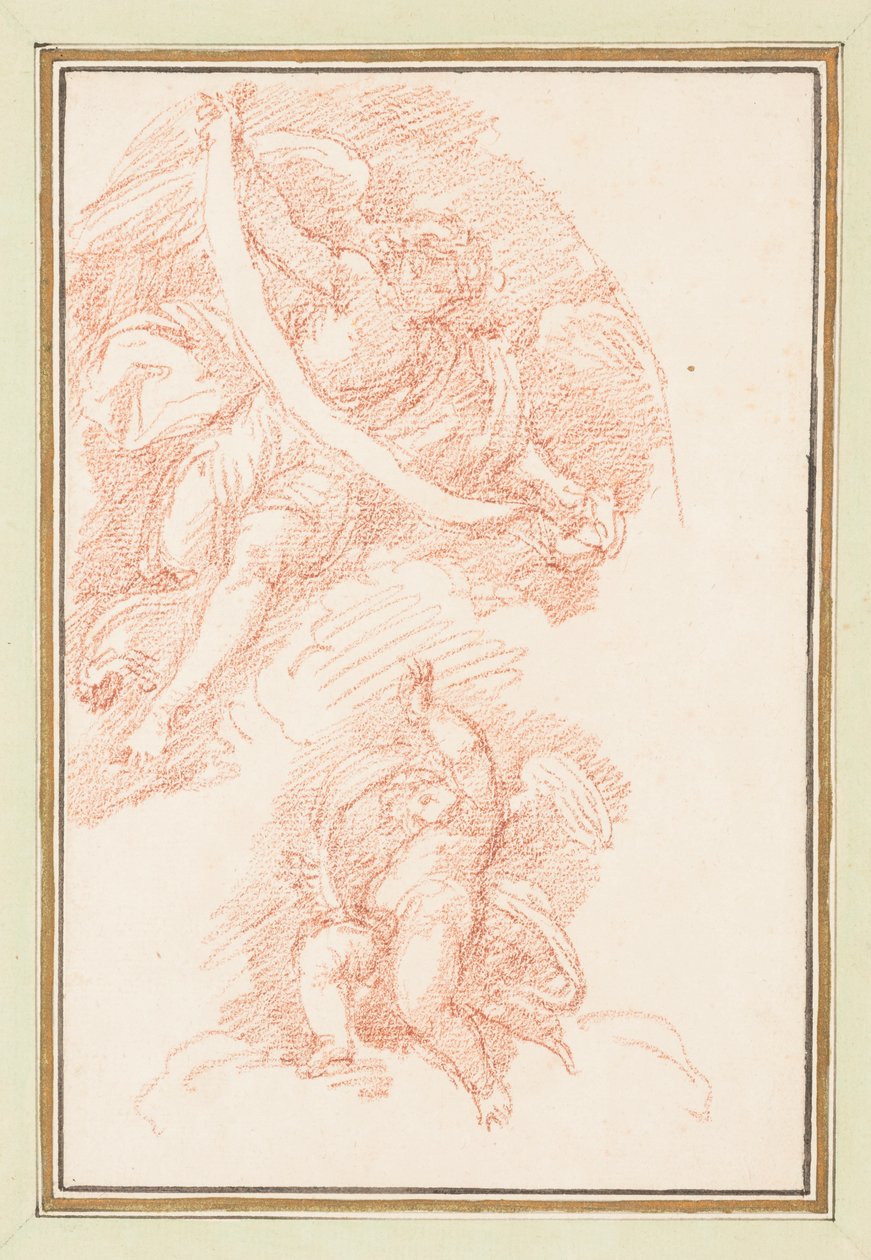 Putto ile kanatlı figür tutma kayışı by Jean Robert Ango