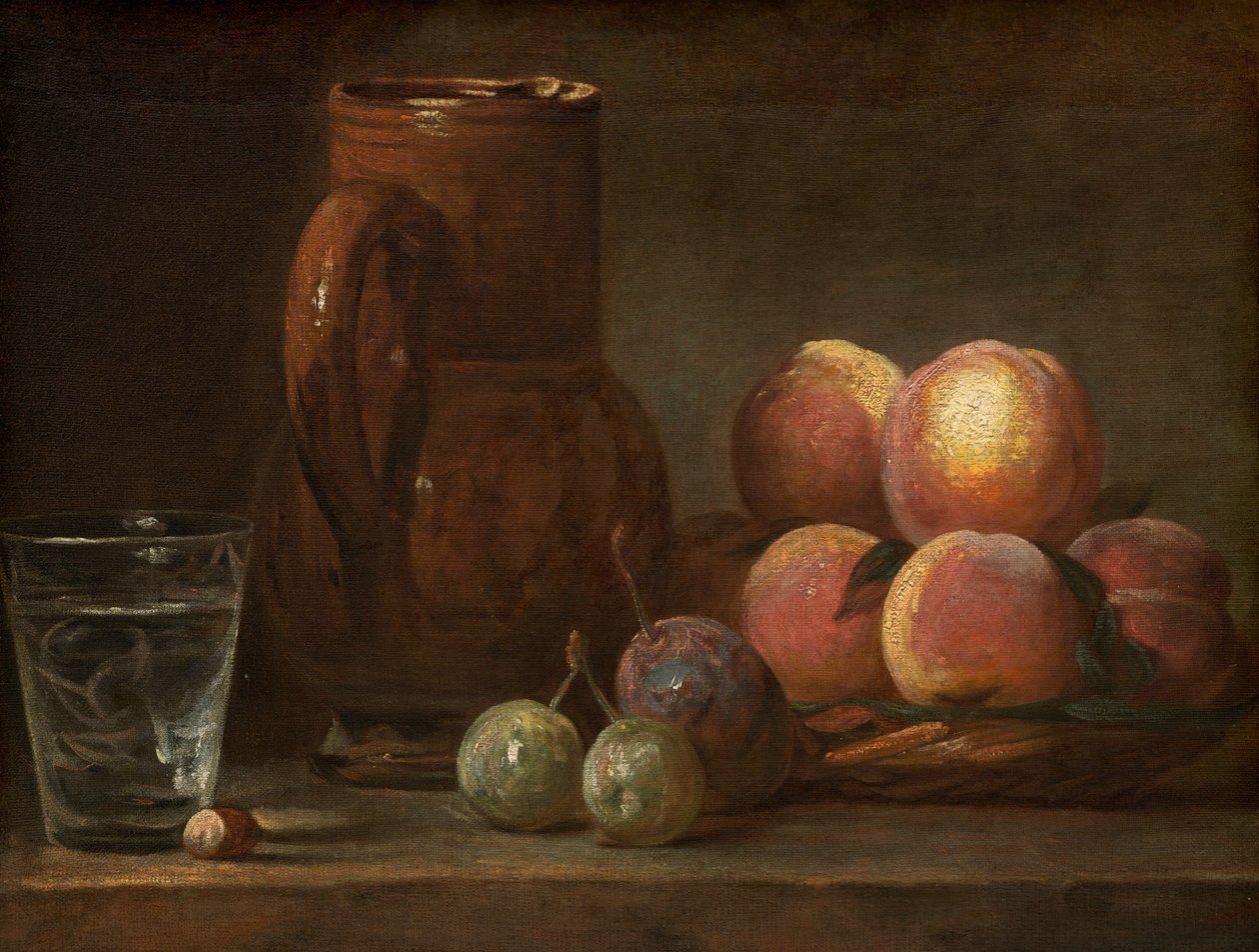 Meyve, Sürahi ve Bardak by Jean Baptiste Simeon Chardin
