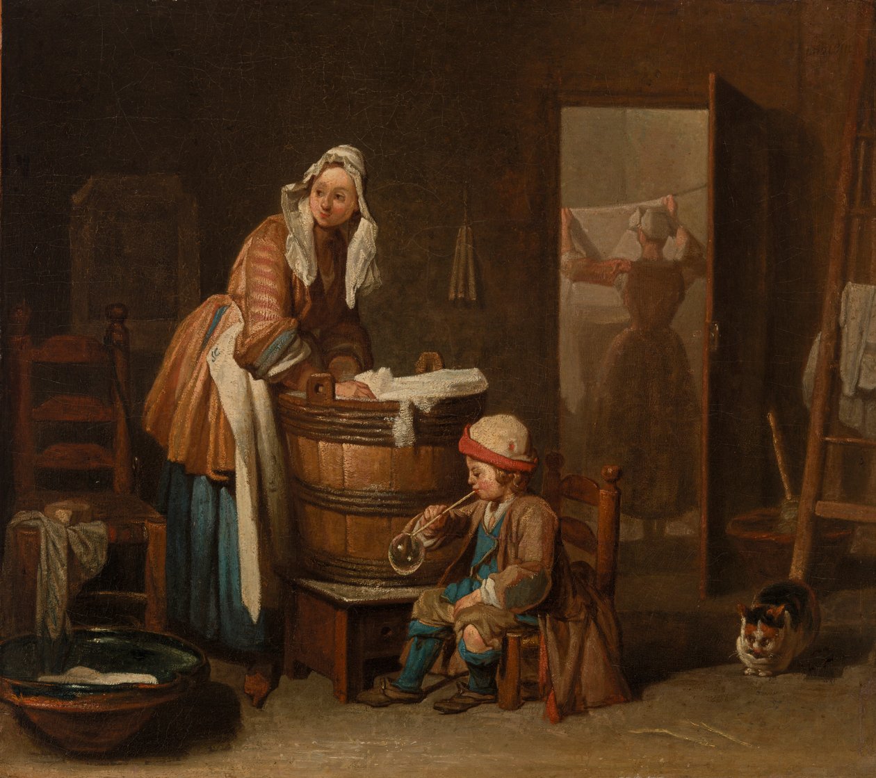 Çamaşır Yapan Kadın (Yıkayıcı Kadın) by Jean Baptiste Simeon Chardin