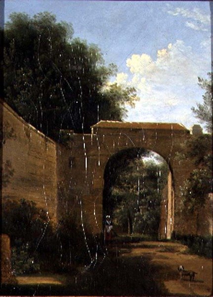 Duvarlı Bir Bahçe (tuval üzerine yağlı boya) by Jean Victor Bertin