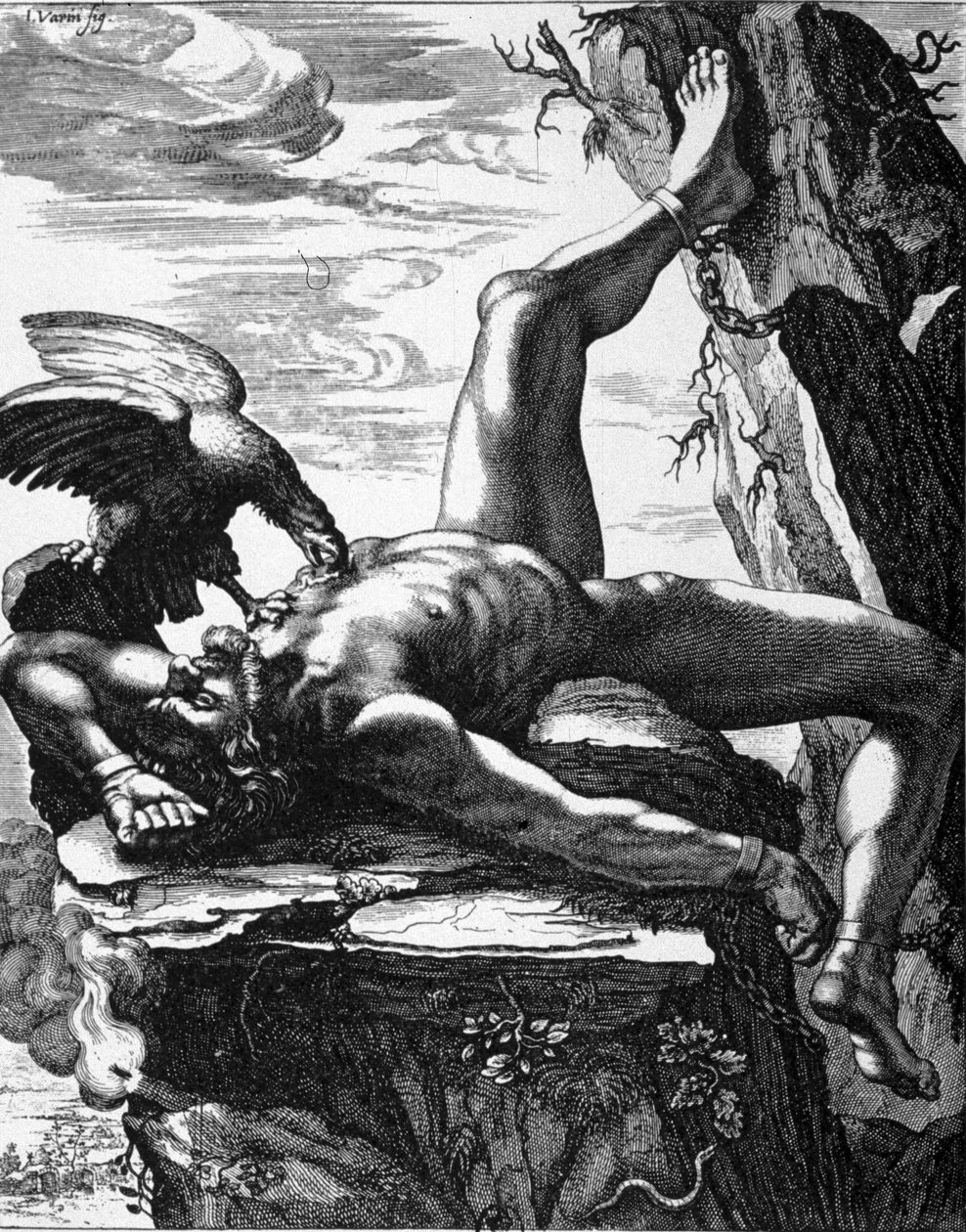 Zincirli Prometheus - De Marolles İlham Perileri tapınağının resimlerinde. Paris by Jean Warin