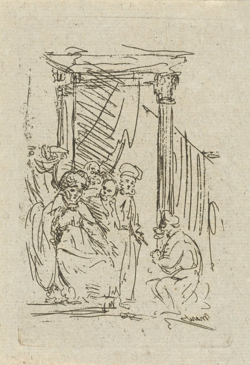 Bir hükümdarın önünde diz çöken adam by Jean Zacherie Mazel