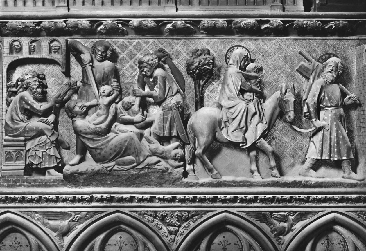 Katedral, iç mekan, koro ekranı, Masumların Katliamı ve Mısır