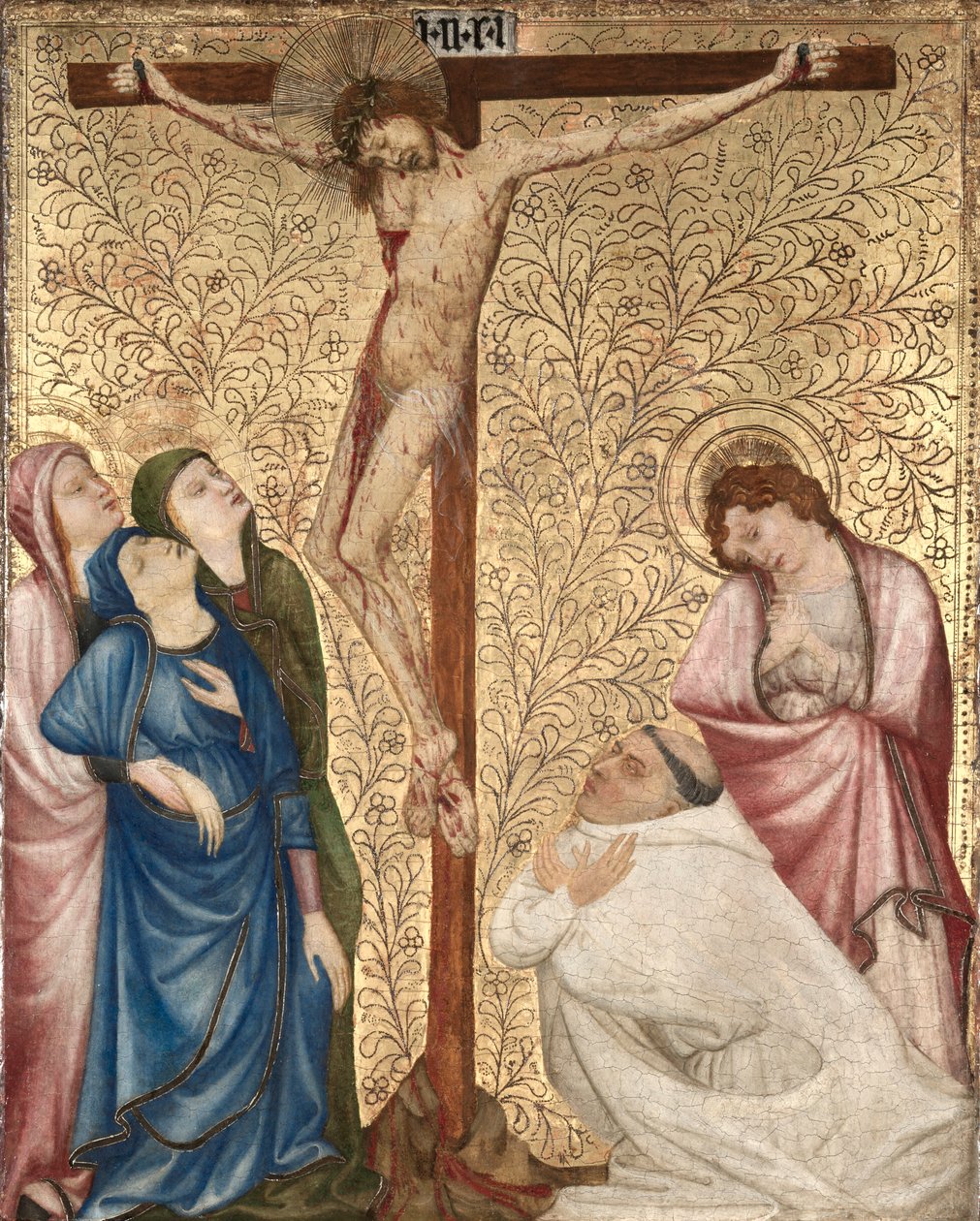 Bir Carthusian Monk ile Calvary, 1389-1395. by Jean de Beaumetz