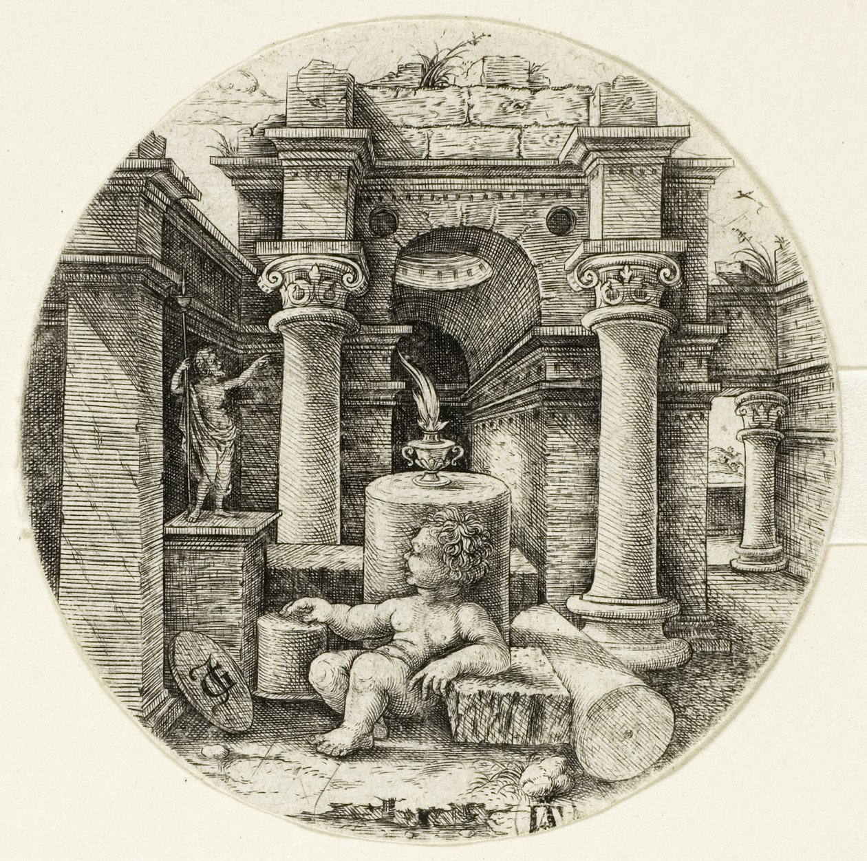 Çıplak Çocuk Oturan by Jean de Gourmont