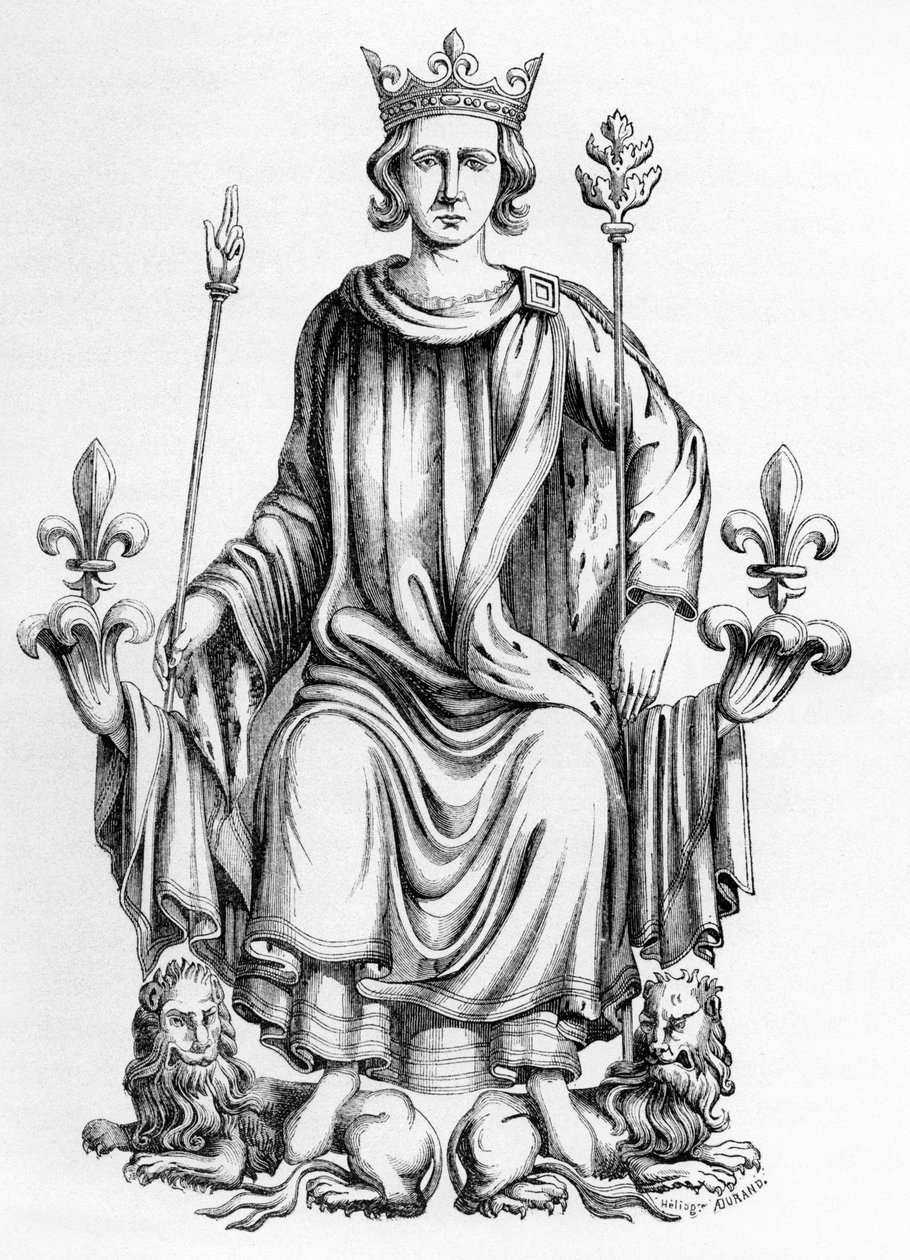 Charles VI, Fransa Kralı, 'Recueil des Rois de France de Jean Du Tillet'ten illüstrasyon (gravür) by Jean du (after) Tillet