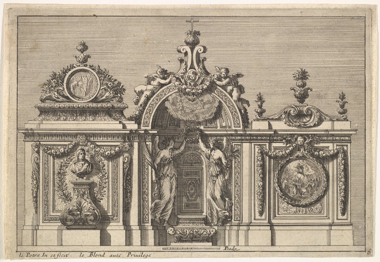 İki Varyantlı Bir Mişkan için Tasarım: Tabernacles à l'italienne, ca. 1644-66. by Jean le Pautre