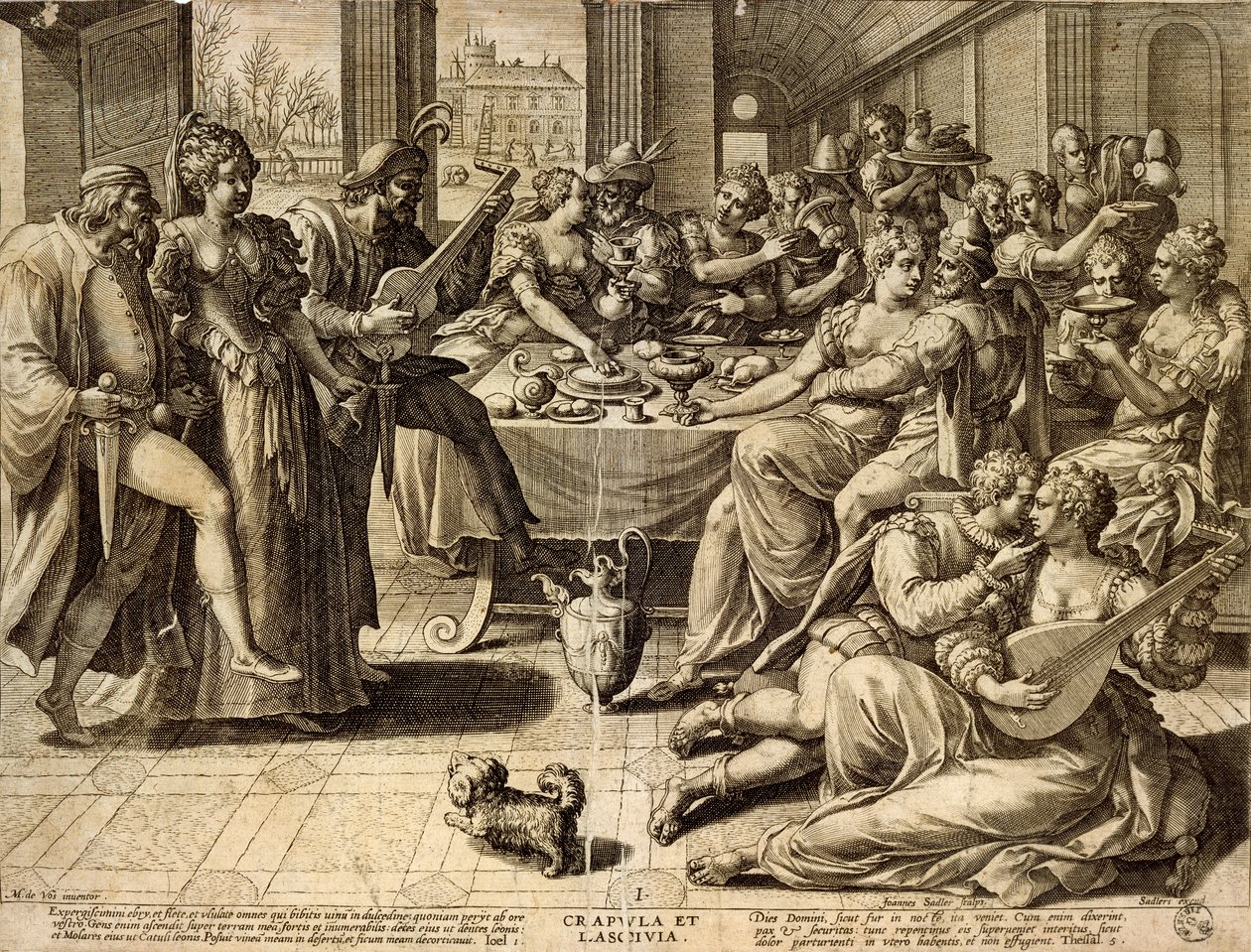 Akşam Yemeği, Jan Sadeler I (1550-1600), gravür by Jean or Johann Sadeler