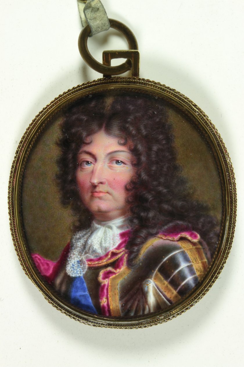 Louis XIV, Fransa Kralı (parşömen üzerine suluboya) by Jean the Elder (attr.to) Petitot
