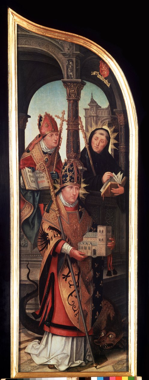 Müjde (Müjde) Üçlü Parçasının sol paneli. Jean Bellegambe the Elder (1470-1534) tarafından ahşap üzerine boyama 103 x 33 cm Saint Petersburg, Hermitage Müzesi by Jean the Elder Bellegambe