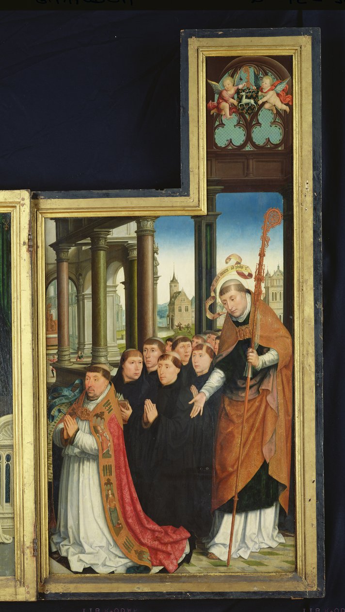 Kutsal Üçlü Birliğin Yüceltilmesinin Poliptych'i, keşişleri tasvir eden panel, 1509-15 by Jean the Elder Bellegambe