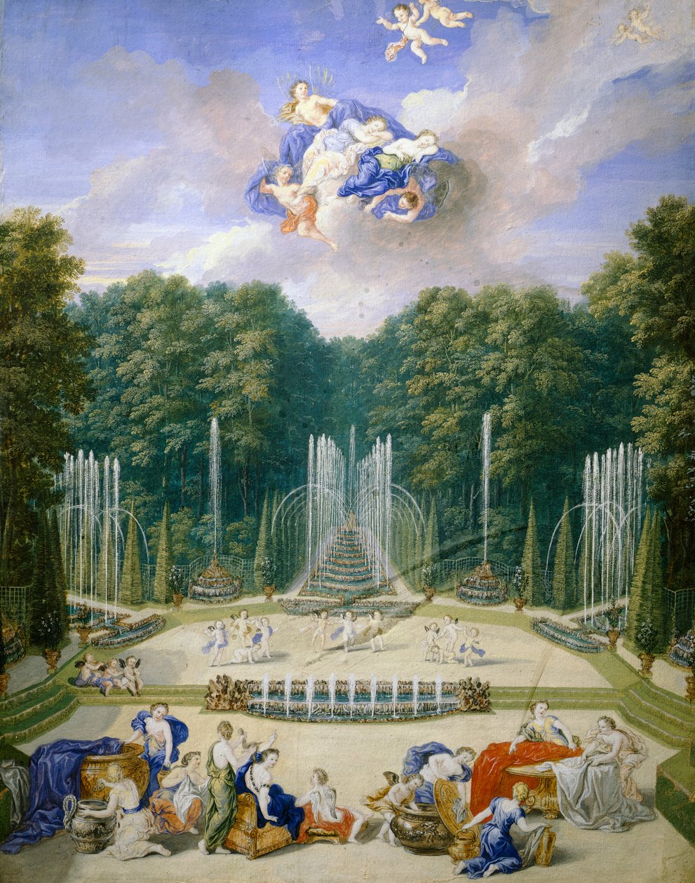 Fransa, Versay, Bahçelerde su oyunları, Jean Cotelle by Jean the Younger Cotelle