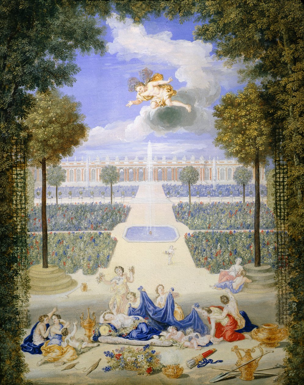 Fransa, Versailles, Grand Trianon parter, Jean Cotelle tarafından by Jean the Younger Cotelle