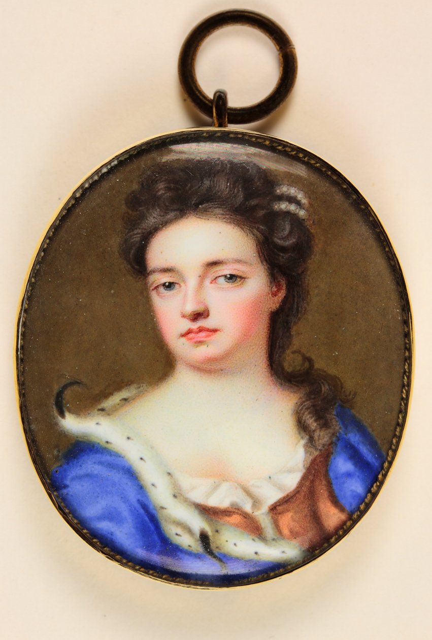 Kraliçe Anne (parşömen üzerine suluboya) by Jean the Younger Petitot