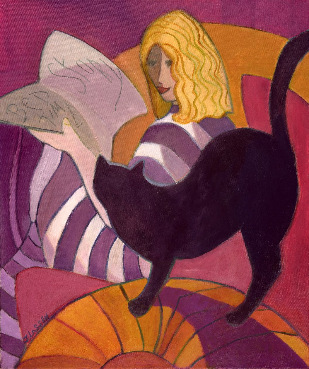 Bedtime Story, 2003-04 (tuval üzerine akrilik) by Jeanette Lassen
