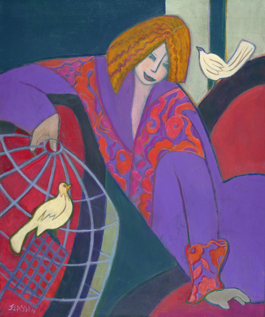 Bir Kuş kadar Özgür, 2003-04 (tuval üzerine akrilik) by Jeanette Lassen